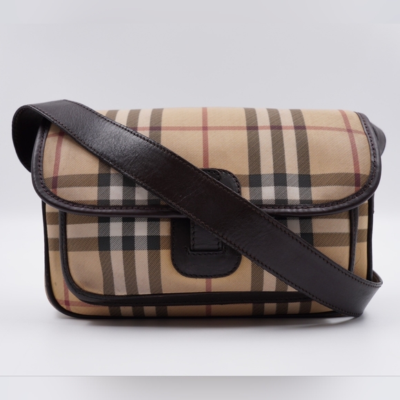 (MT56) Vintage Burberry Brown Nova Check Crossbody Bag  With Matching Wallet - Picture 2 of 16